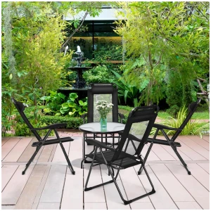 Costway4-Piece Patio Folding Recliner Chairs