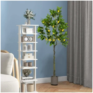 Costway80cm/120cm/160cm Artificial Lemon Tree Fake Lemon Plant with Lemon Fruits-160cm