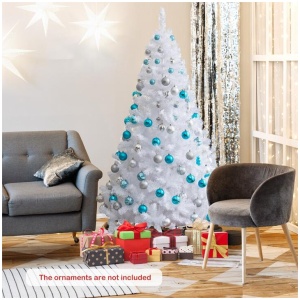 CostwayArtificial Xmas Decoration Tree with PVC Branch Tips and Metal Stand