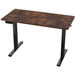 CostwayElectric Standing Desk with 3 Memory Height Settings and 2 Hanging Hook-Brown