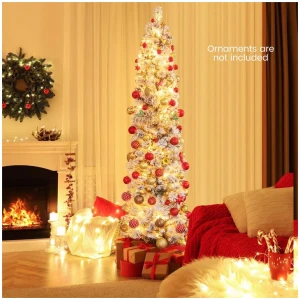 CostwayFlocked Xmas Tree with 373 Branch Tips for Decoration