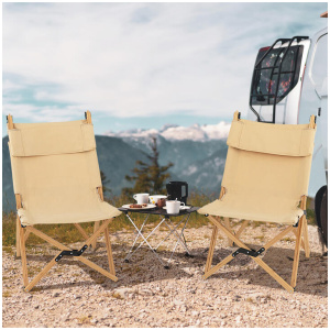CostwayPortable Folding Camping Chair with 2-Level Adjustable Backrest for Picnic, Beach-1 piece