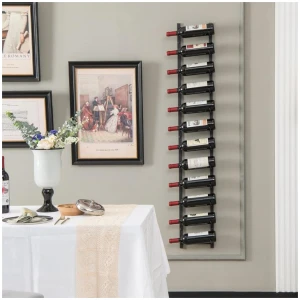 CostwayRust-proof Metal Wall Mounted Wine Rack for 6/9/12 Bottles-12 Bottles