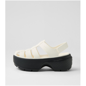 Crocs 209938 Stomp Fisherman Cc Chalk Croslite Chalk Sandals Womens Shoes Casual Sandals Flat Sandals