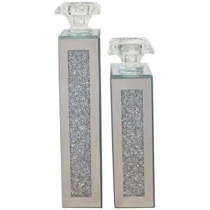 Crystal Crushed Candle Holder - Set of 2