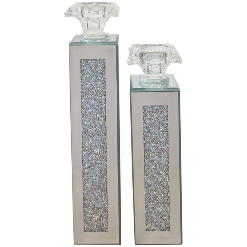 Crystal Crushed Candle Holder - Set of 2