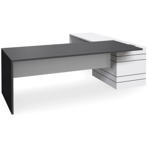 Custom Envoy 2.4m Executive Office Desk - Left Return by Interior Secrets - AfterPay Available