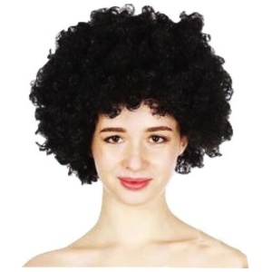 DELUXE JUMBO BLACK AFRO WIG Costume Party Fancy Curly Hair Disco Dress 70s 80s
