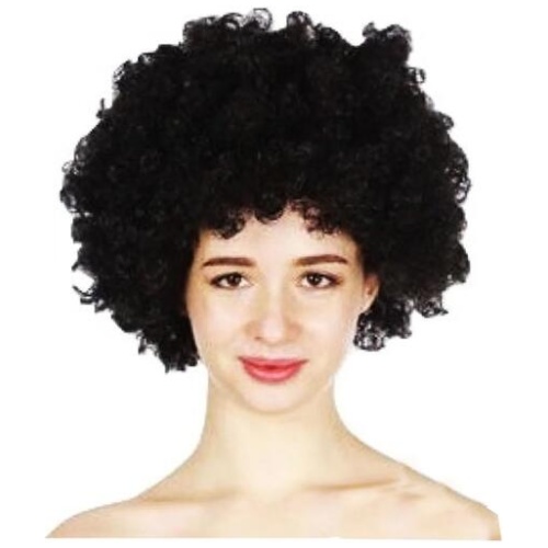 DELUXE JUMBO BLACK AFRO WIG Costume Party Fancy Curly Hair Disco Dress 70s 80s