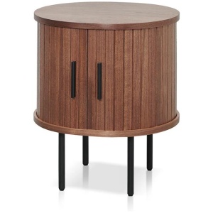Dania Round Side Table - Walnut by Interior Secrets - AfterPay Available