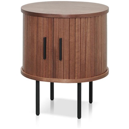 Dania Round Side Table - Walnut by Interior Secrets - AfterPay Available