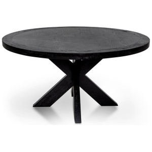 Darrel 1.5m Round Wooden Dining Table - Full Black by Interior Secrets - AfterPay Available