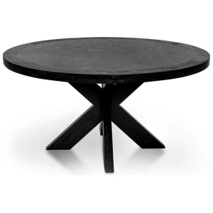 Darrel 1.5m Round Wooden Dining Table - Full Black by Interior Secrets - AfterPay Available