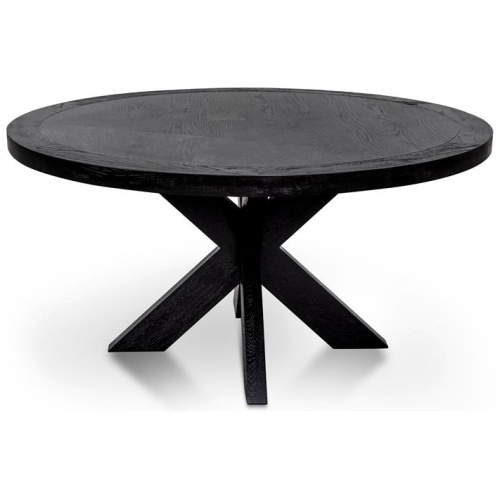 Darrel 1.5m Round Wooden Dining Table - Full Black by Interior Secrets - AfterPay Available