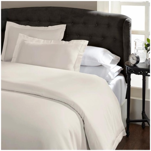 Ddecor Home 1000 Thread Count Quilt Cover Set Cotton Blend Classic Hotel Style - King - Pebble