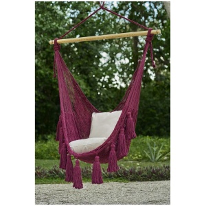 Deluxe Extra Large Mexican Hammock Chair in Outdoor Cotton Colour Maroon
