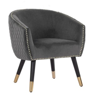 Deniz Lounge Chair Tub Chair Accent Armchair - Grey