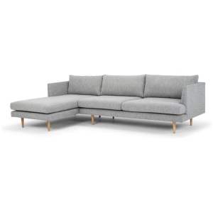 Denmark 3 Seater Left Chaise Sofa - Graphite Grey with Natural Legs - Last One by Interior Secrets - AfterPay Available