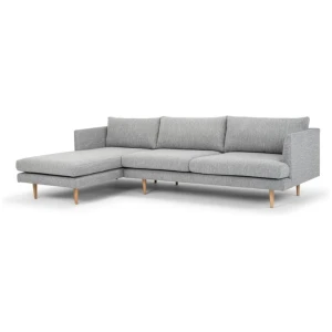 Denmark 3 Seater Left Chaise Sofa - Graphite Grey with Natural Legs - Last One by Interior Secrets - AfterPay Available