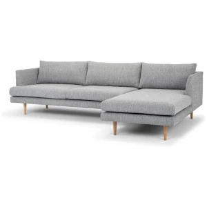 Denmark 3 Seater Right Chaise Fabric Sofa - Graphite Grey with Natural Legs by Interior Secrets - AfterPay Available