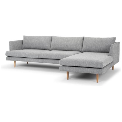 Denmark 3 Seater Right Chaise Fabric Sofa - Graphite Grey with Natural Legs by Interior Secrets - AfterPay Available