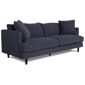 Dennis 3 Seater Fabric Sofa - Moss Navy Blue by Interior Secrets - AfterPay Available