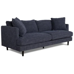 Dennis 3 Seater Fabric Sofa - Moss Navy Blue by Interior Secrets - AfterPay Available