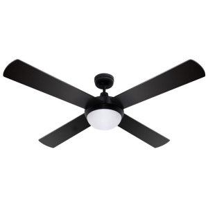 Dev King 52'' Ceiling Fan w/Light w/Remote Timer - Black