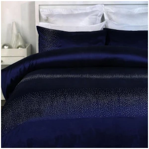 Diamante Quilt Cover Set Navy DOUBLE