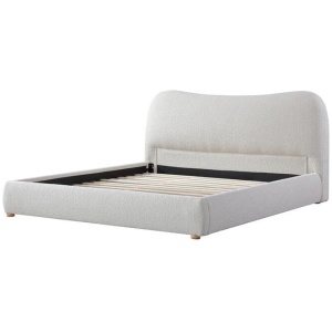 Diaz King Bed Frame - Cream White by Interior Secrets - AfterPay Available