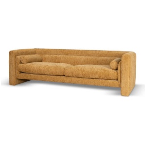 Dilipa 3 Seater Fabric Sofa - Yellow Sand by Interior Secrets - AfterPay Available