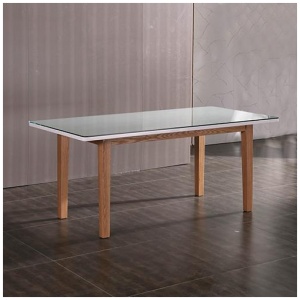 Dining Table White Top High Glossy Wooden Base