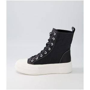 Django & Juliette Aggie Dj Black White White Sole Leather Stitch Black White White Sole Boots Womens Shoes Casual Ankle Boots