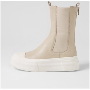 Django & Juliette Alif Dj Almond White Sole Leather Almond White Sole Boots Womens Shoes Ankle Boots