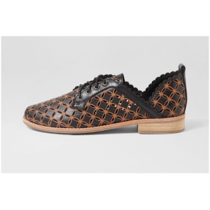 Django & Juliette Allosier Dj Black Tan Leather Black Tan Shoes Womens Shoes Casual Flat Shoes