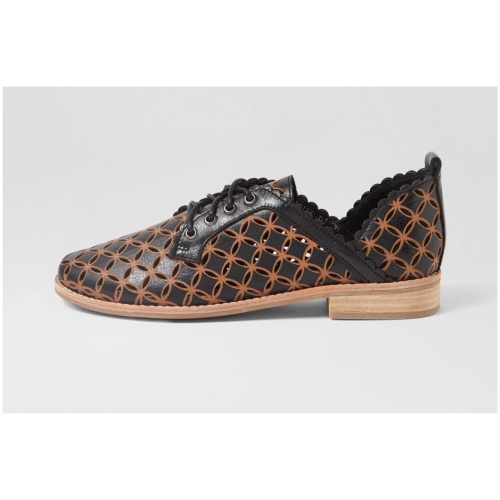 Django & Juliette Allosier Dj Black Tan Leather Black Tan Shoes Womens Shoes Casual Flat Shoes