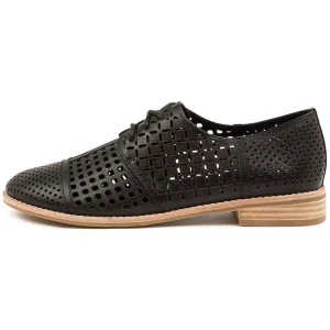 Django & Juliette Avert Dj Black Leather Black Shoes Womens Shoes Casual Flat Shoes
