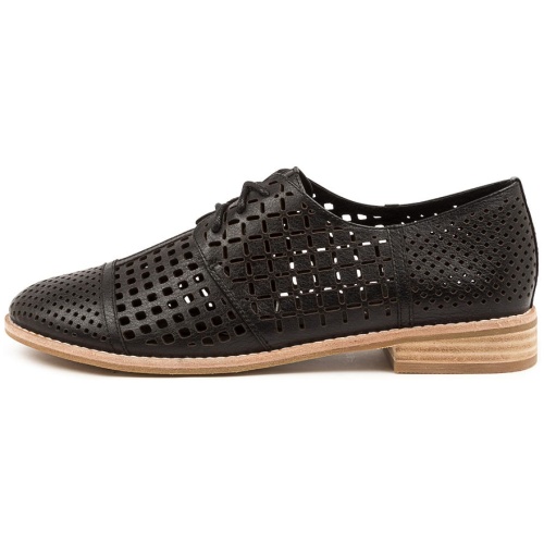Django & Juliette Avert Dj Black Leather Black Shoes Womens Shoes Casual Flat Shoes