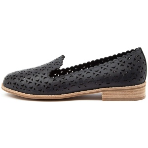 Django & Juliette Ayva Dj Navy Leather Navy Shoes Womens Shoes Casual Flat Shoes