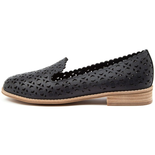 Django & Juliette Ayva Dj Navy Leather Navy Shoes Womens Shoes Casual Flat Shoes