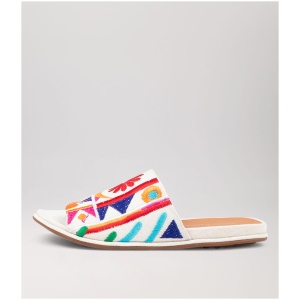 Django & Juliette Baran Dj Bright Multi Fabric Bright Multi Sandals Womens Shoes Casual Sandals Flat Sandals