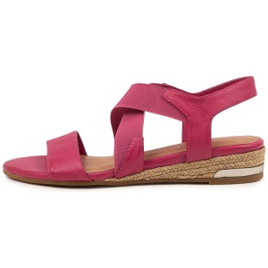 Django & Juliette Cornel Dj Fuchsia Leather Elastic Fuchsia Sandals Womens Shoes Casual Sandals Flat Sandals