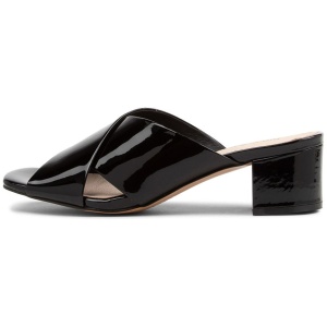 Django & Juliette Dagny Dj Black Patent Leather Black Sandals Womens Shoes Dress Heeled Sandals