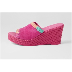 Django & Juliette Esmey Dj Fuchsia Bright Suede Fuchsia Bright Sandals Womens Shoes Casual Heeled Sandals