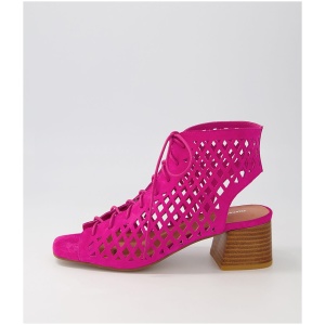 Django & Juliette Fairfan Dj Fuchsia Suede Fuchsia Sandals Womens Shoes Dress Heeled Sandals