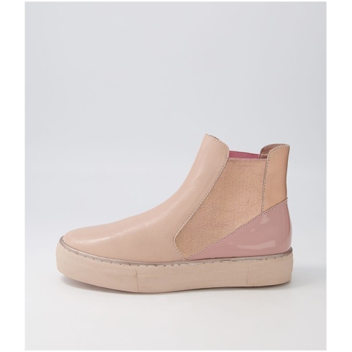 Django & Juliette Famelia Dj Cafe Pink Multi Cafe Pink Boots Womens Shoes Casual Ankle Boots