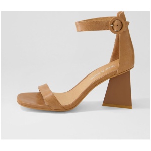 Django & Juliette Haidar Dj Tan Leather Tan Sandals Womens Shoes Dress Heeled Sandals