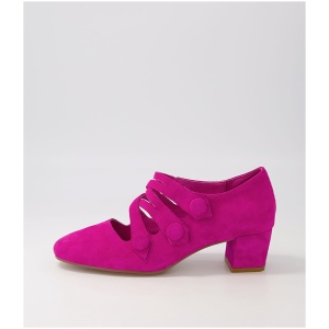 Django & Juliette Hannon Dj Fuchsia Suede Fuchsia Shoes Womens Shoes Casual Heeled Shoes