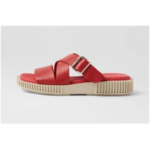 Django & Juliette Ippesy Dj Red Almond Sole Tumble Leather Red Almond Sole Sandals Womens Shoes Casual Sandals Flat Sandals