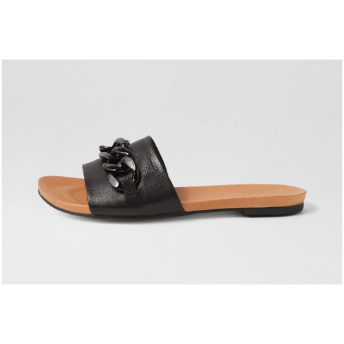 Django & Juliette Jacacias Dj Black Black Leather Black Black Sandals Womens Shoes Casual Sandals Flat Sandals
